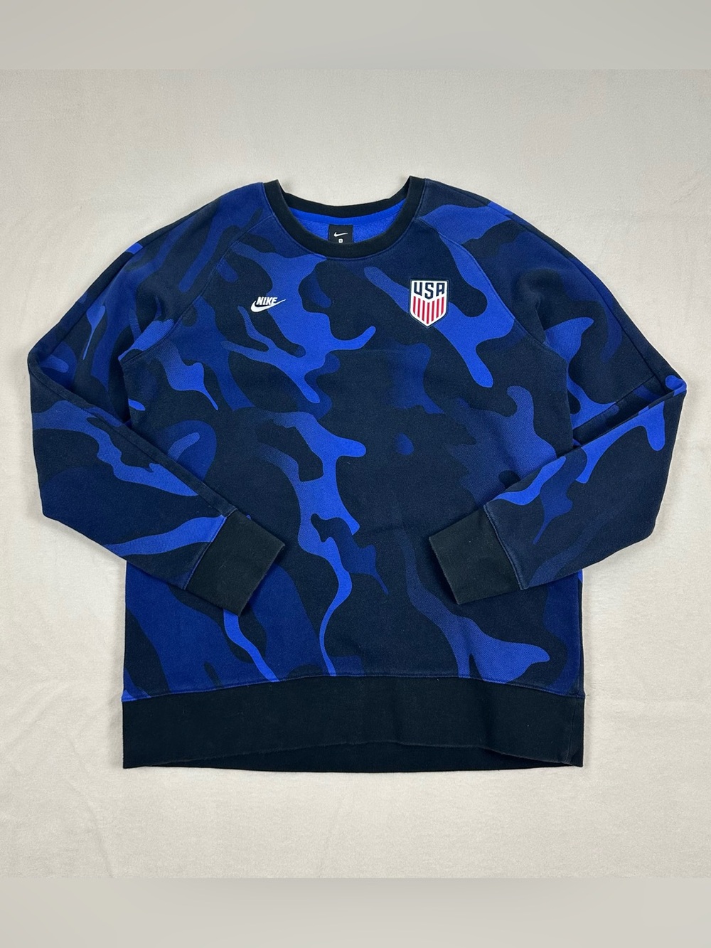 Nike USA National Team Blue Camo Fleece Crewneck Sweatshirt XL